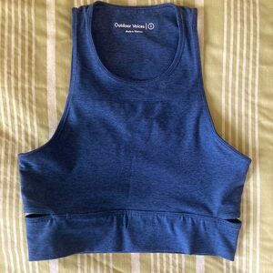 Outdoor Voices crop racerback bra top with cutout, size S